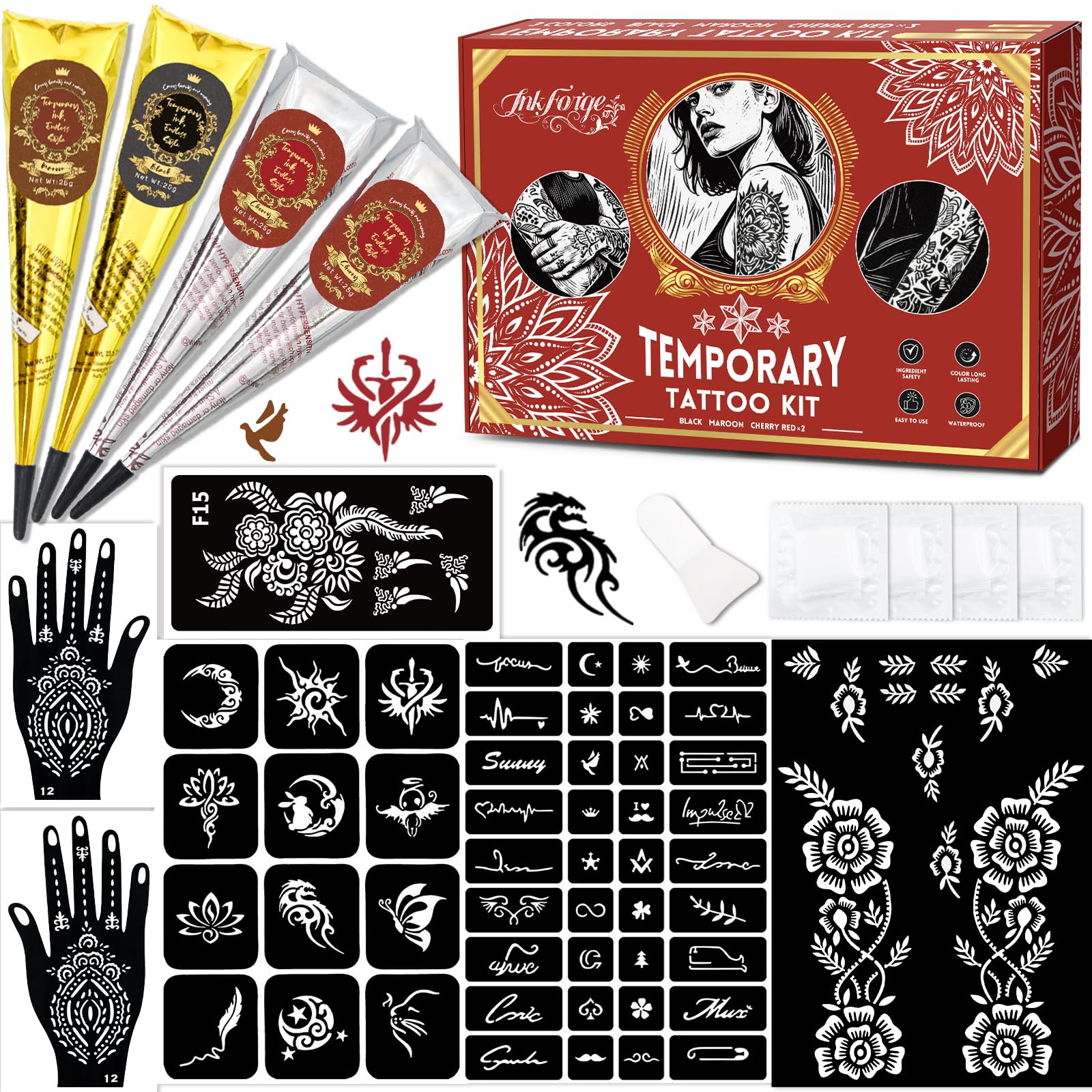 Amazon.com : InkForge Temporary Tattoos kit, Waterproof Fake